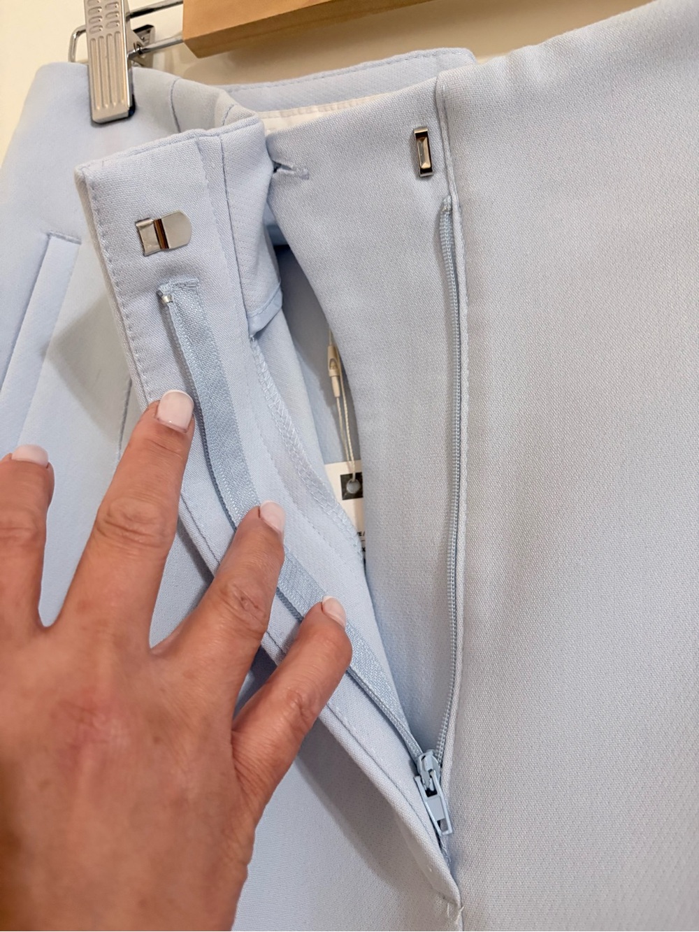 Zara Pale Blue Tailored High-Waist Trousers - Picture 6 of 6